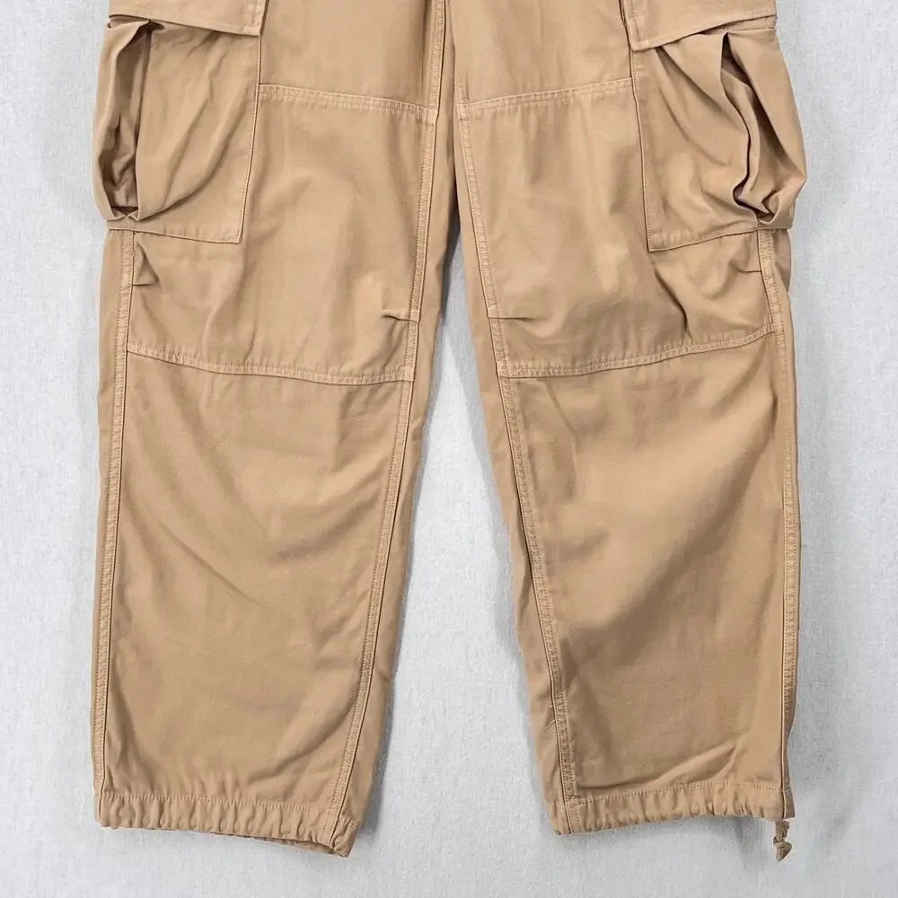 ARITZIA TNA Supply Cargo Pants Womens 6 Tan High Rise Wide Straight Leg Casual - Picture 9 of 16